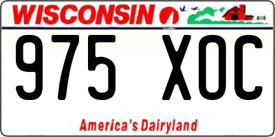 WI license plate 975XOC