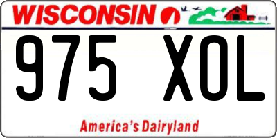 WI license plate 975XOL