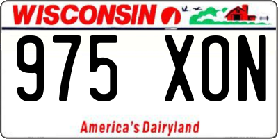 WI license plate 975XON