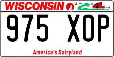 WI license plate 975XOP