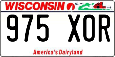 WI license plate 975XOR