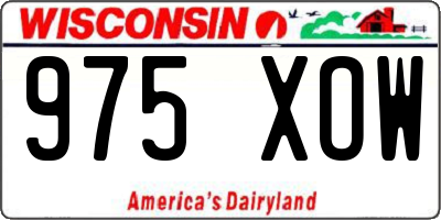 WI license plate 975XOW