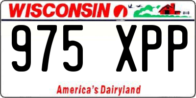 WI license plate 975XPP