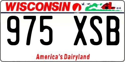 WI license plate 975XSB