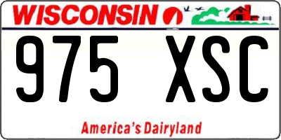 WI license plate 975XSC