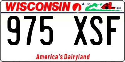 WI license plate 975XSF