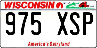 WI license plate 975XSP