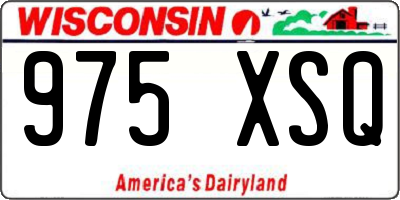 WI license plate 975XSQ