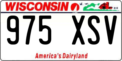 WI license plate 975XSV