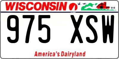 WI license plate 975XSW