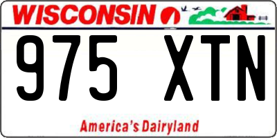 WI license plate 975XTN