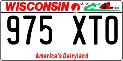 WI license plate 975XTO