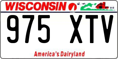 WI license plate 975XTV