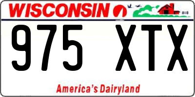 WI license plate 975XTX