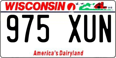 WI license plate 975XUN