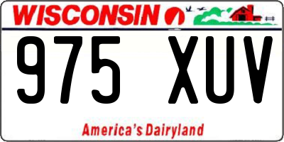 WI license plate 975XUV