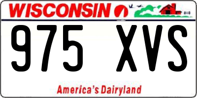WI license plate 975XVS