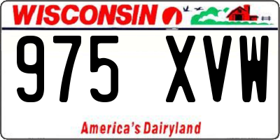 WI license plate 975XVW