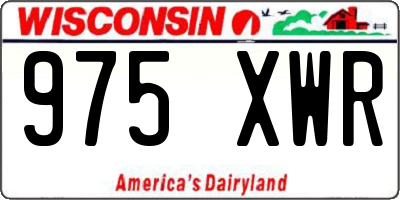 WI license plate 975XWR