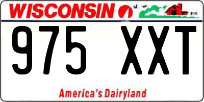WI license plate 975XXT