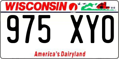 WI license plate 975XYO