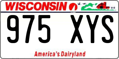 WI license plate 975XYS