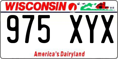 WI license plate 975XYX