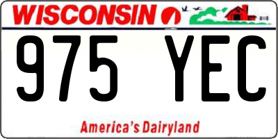 WI license plate 975YEC