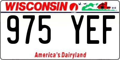 WI license plate 975YEF