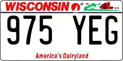 WI license plate 975YEG