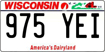 WI license plate 975YEI