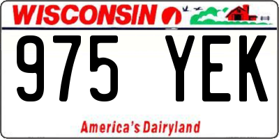 WI license plate 975YEK