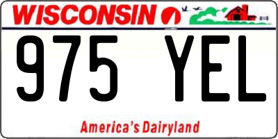 WI license plate 975YEL