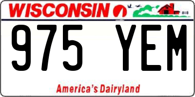 WI license plate 975YEM