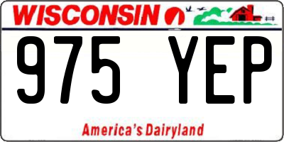 WI license plate 975YEP
