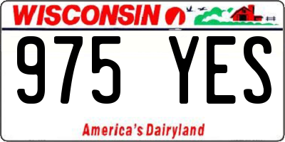 WI license plate 975YES