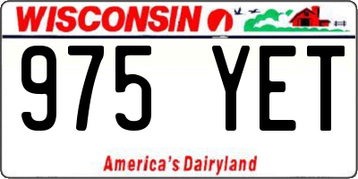 WI license plate 975YET
