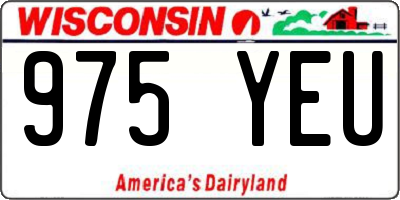 WI license plate 975YEU
