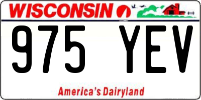 WI license plate 975YEV