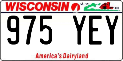 WI license plate 975YEY