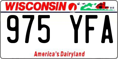 WI license plate 975YFA