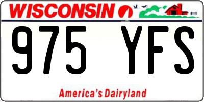 WI license plate 975YFS