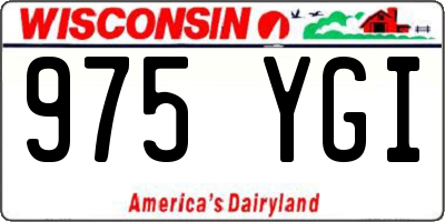 WI license plate 975YGI