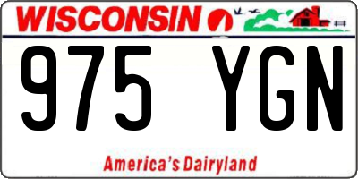 WI license plate 975YGN