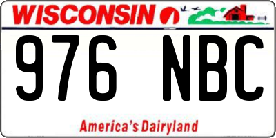 WI license plate 976NBC
