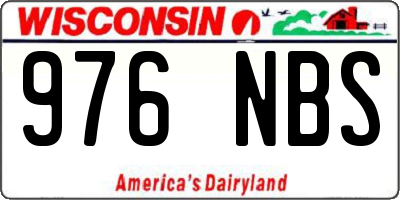 WI license plate 976NBS