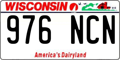 WI license plate 976NCN
