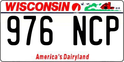 WI license plate 976NCP