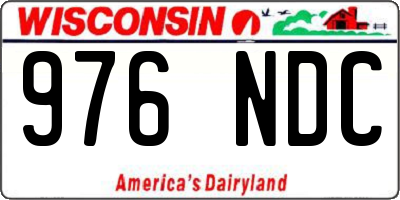 WI license plate 976NDC