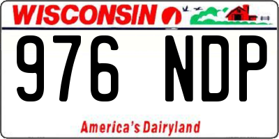 WI license plate 976NDP